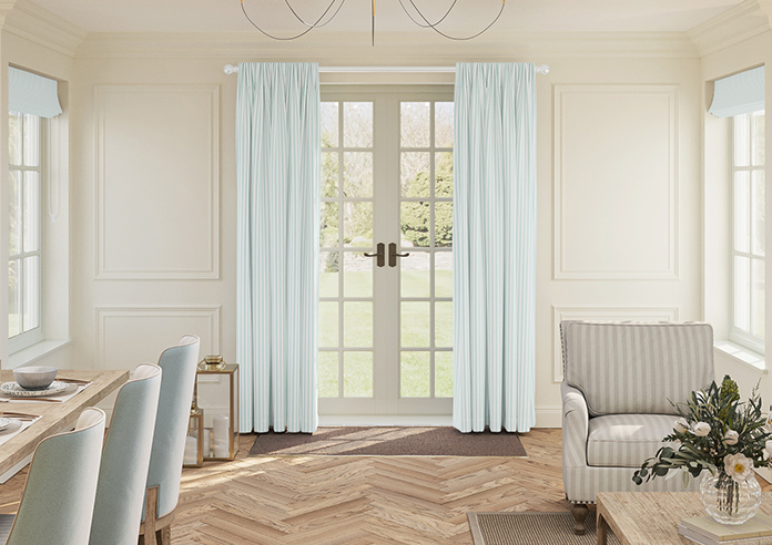 Lace Stripes, Duck Egg - Made to Measure Curtains - Image 3